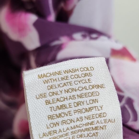 Free People Floral High Low Size 10 Pink Purple Dress - Picture 6 of 7